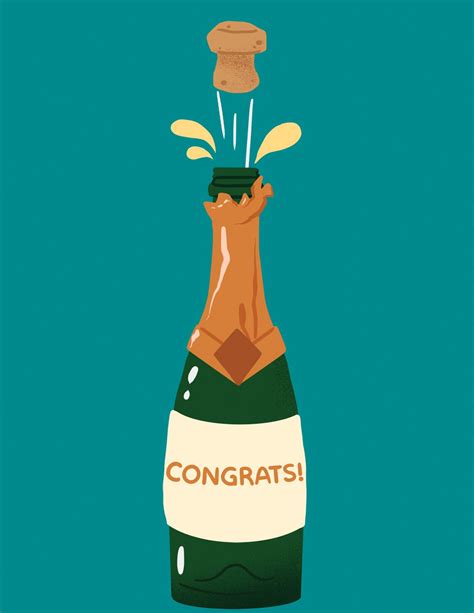 Champagne Congrats Greeting Card Etsy