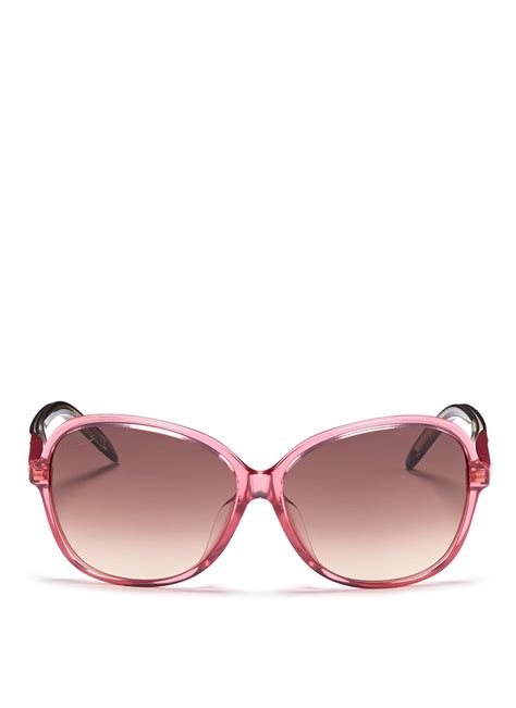 Lyst Gucci Oversized Round Frame Sunglasses In Pink