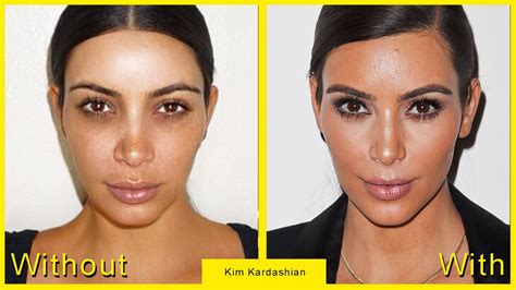 Kim Kardashian Without Makeup Before And After