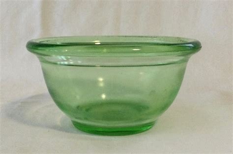 Vintage Hazel Atlas Green Glass Mixing Bowl Etsy