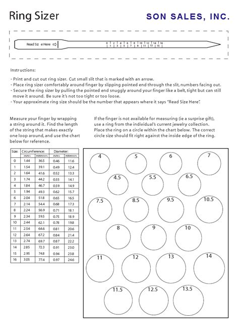 Ring Size Chart Made In Detroit