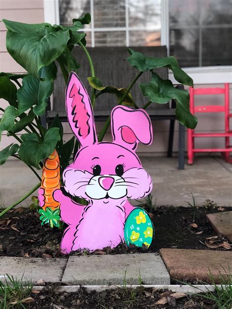 Easter Yard Art Easter Yard Decor Easter Bunny Outdoor Etsy