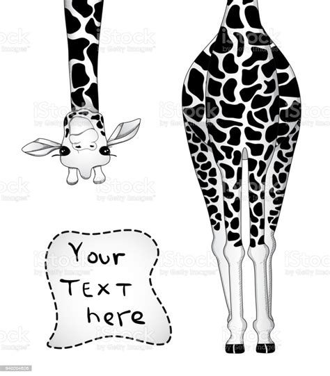 Vector Illustration Of Giraffe In Black And White Colors