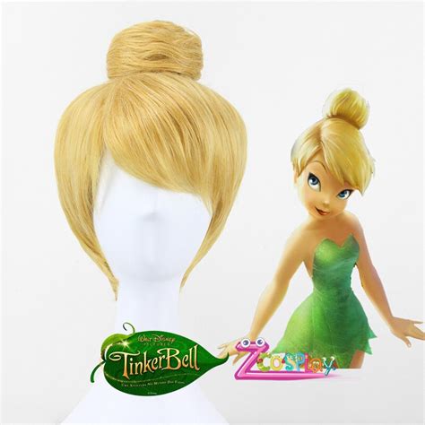 Princess Tinker Bell Wig Tinkerbell Blonde Bun Gold Cosplay Wig For