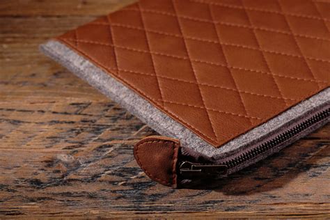 Genuine Leather Tablet Sleeve Black Leather Ipad Case Wool Etsy Uk