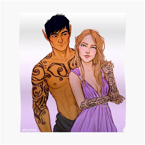 Feyre And Rhysand Tattoos Poster By Meabhd Redbubble