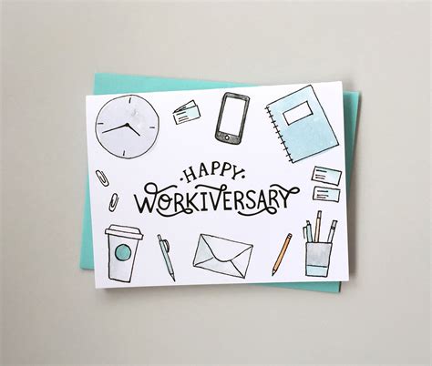 Office Workiversary Card Work Anniversary Card Card For Etsy Australia