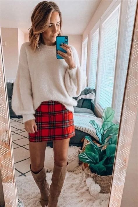 Cutest Outfits To Try Now In My Bed Red Plaid Skirt Fashion Dresses Casual Winter