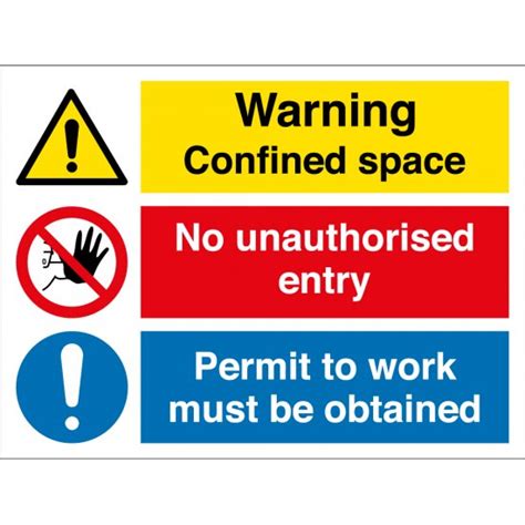 Confined Space Permit Required Signs From Signs Uk