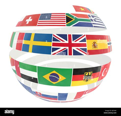 Illustration Of National Flags Twisted As Spiral Globe Stock Photo Alamy