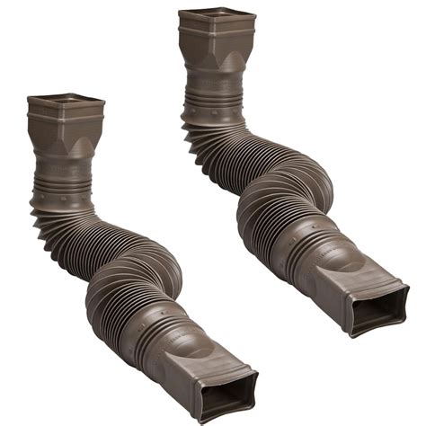 2 Pack Brown Flexible Downspout Extension Gutter Connector Rainwater