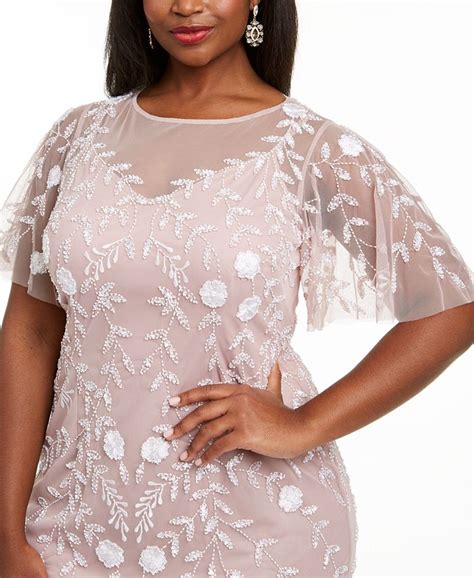 adrianna papell plus size beaded dress macy s