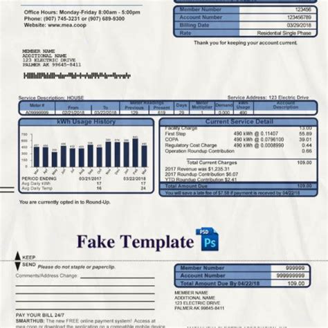 Proof Of Address Template Utility Bill Template Psd