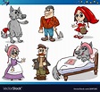 Little red riding hood characters Royalty Free Vector Image