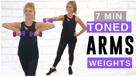 7 Minute Toned Arm Workout With Weights Over 50 Youtube In 2021