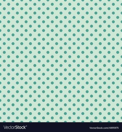 Tile Pattern Mint Polka Dots On Green Background Vector Image