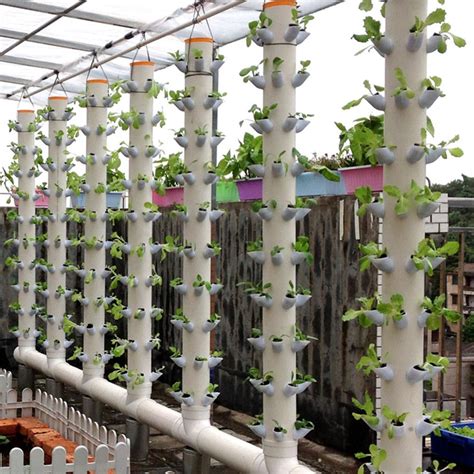 Forget all about weeds and bending over with our vertical gardening planter. DWC Hydroponics Vertical Tower Gardern Growing System ...