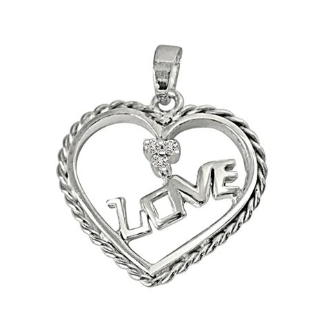 Love Your Heart Real Diamond And Sterling Silver Pendants With 18 Chain