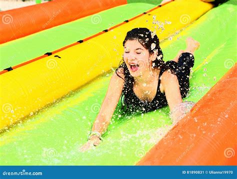 teen girl in water park stock image image of park excited 81890831