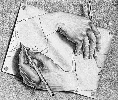 Drawing Hands By Mc Escher 1948 Illusion Kunst Optische Täuschung