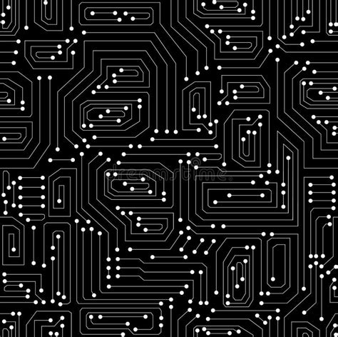 Technical Vector Seamless Pattern With Circuit Board Stock Vector