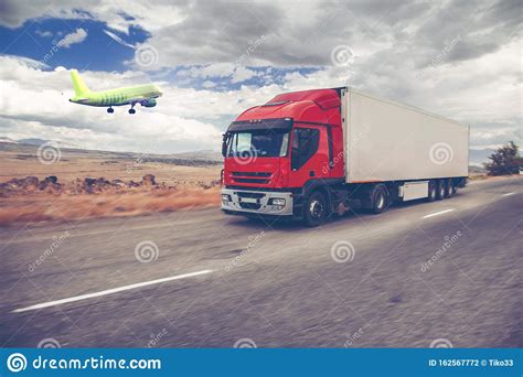Truck With Sky In Airplane Stock Photo Image Of Cargo 162567772