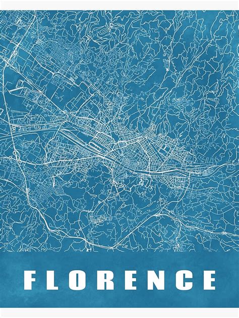 Florence Map Blueprint Style Poster For Sale By Desireevda Redbubble
