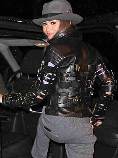 Zendaya Coleman Black Leather Jacket The Movie Fashion