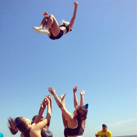 Amazing Back Tuck Basket Toss Cheerleading Stunt Beach Stunt Fest