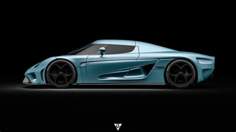 Car Blue Cars Vehicle Koenigsegg Digital Art Hypercar Koenigsegg