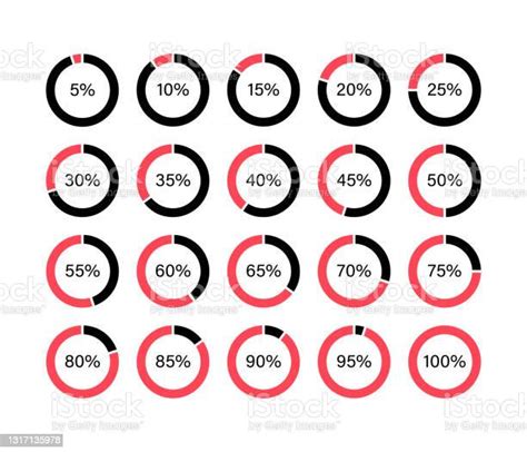 Set Pie Chart For Infographic Vector Flat Template Circle Graphs From 5