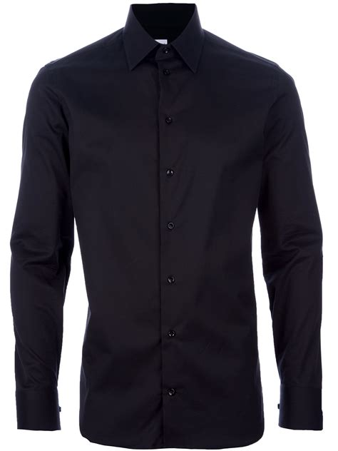 Armani Button Down Shirt In Black For Men Lyst