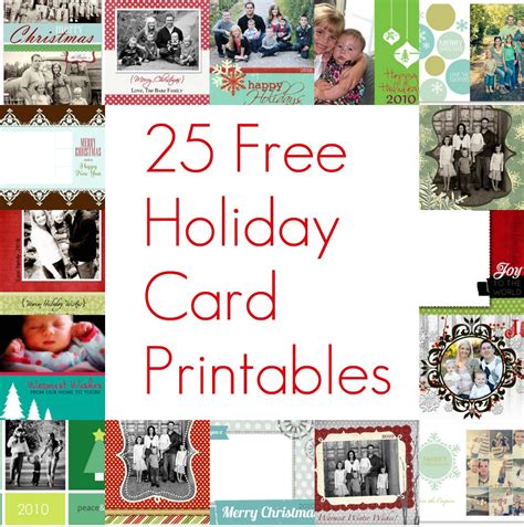 25 Free Christmas Card Printables The Holiday Helper