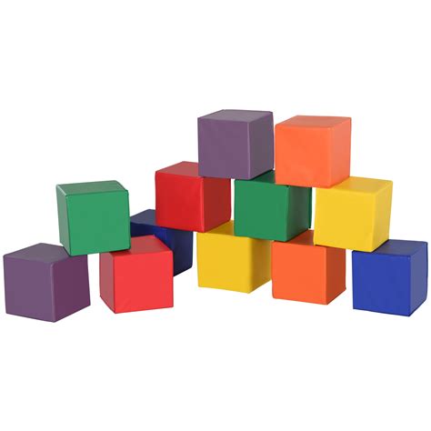 Soozier 12 Piece Soft Play Blocks Soft Foam Toy Building And Stacking