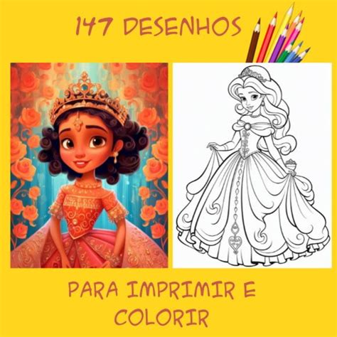 Kit Infantil Princesas 147 Desenhos Para Imprimir E Colorir
