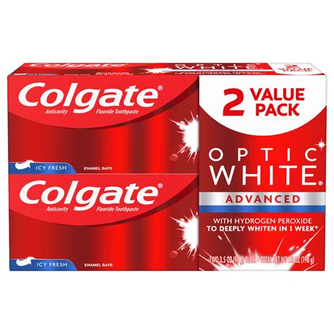 Colgate Optic White Advanced Teeth Whitening Toothpaste Icy Fresh 35