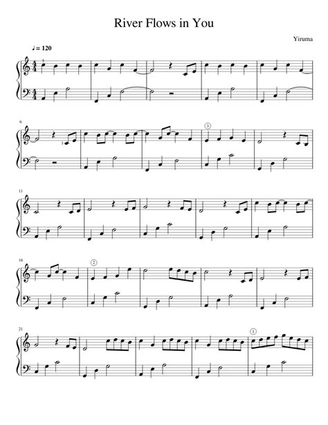 River Flows In You Sheet Music For Piano Solo