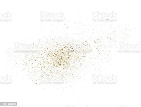 Gold Glitter Splash On White Background Bright Dust Explosion Golden