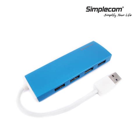 Simplecom Ch309 Slim Aluminium 4 Port Usb 30 Hub Blue Au