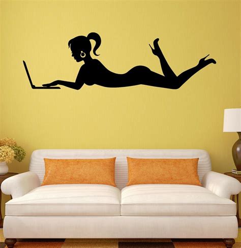 Wall Decal Sexy Teen Girl Woman Laptop Online Mural Art Vinyl Stickers
