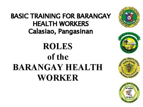 Basic Training For Barangay Health Workers Calasiao Pangasinan