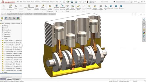 Solidworks Tutorial Design And Assembly Of Engine Youtube