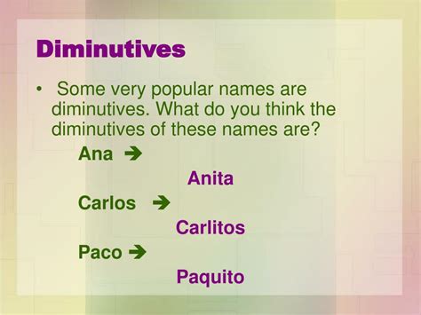 Ppt Diminutives P235 And Augmentatives P 255 Powerpoint Presentation