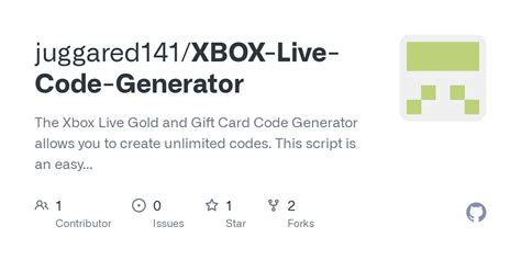 Github Juggared141xbox Live Code Generator The Xbox Live Gold And