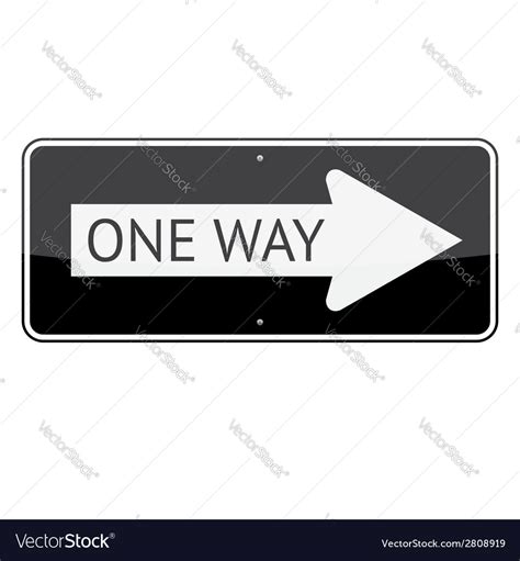 One Way Sign Royalty Free Vector Image Vectorstock