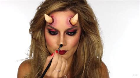 how to do sexy devil makeup for halloween complete with horns upstyle