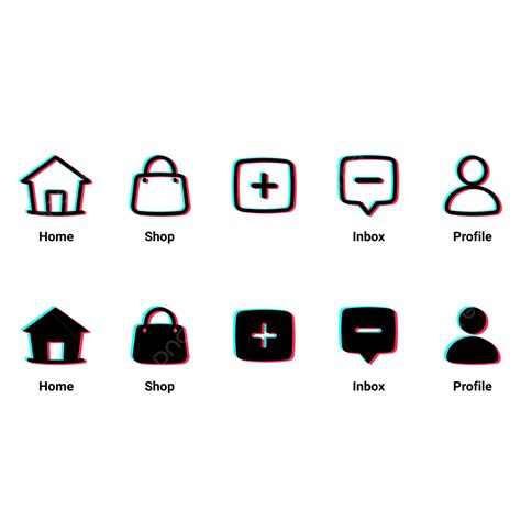Icon Set Of Tiktok Menu App Icon Set Tiktok Social Media Png And