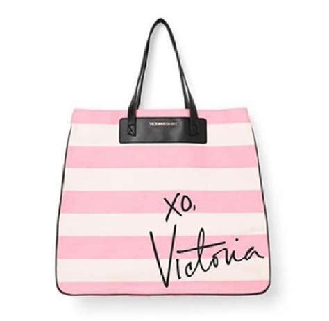 New Victorias Secret Pink Iconic Stripped Large Tote Bag 2016 Other
