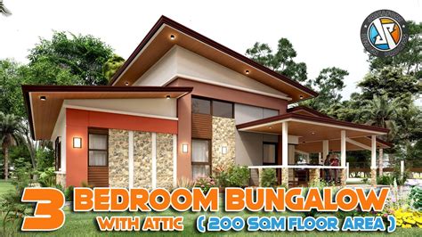 Bungalow House Design 3 Bedroom 200 Sqm Floor Area Youtube