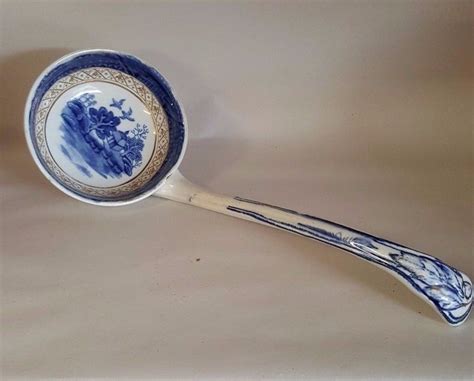 Booths Real Old Willow Large Soup Ladle Blue Willow China Blue And
